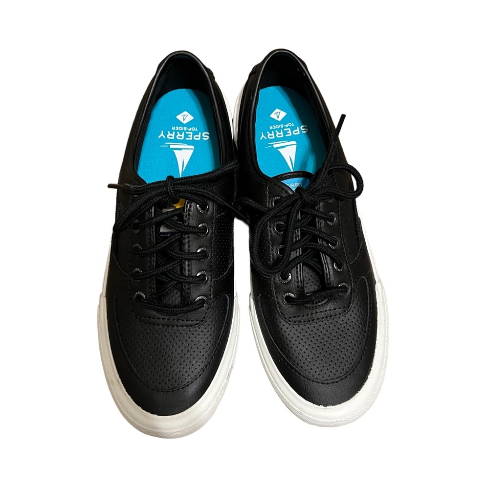 Sperry black lace up perforated sneakers size 8 NWOT - Picture 4 of 8
